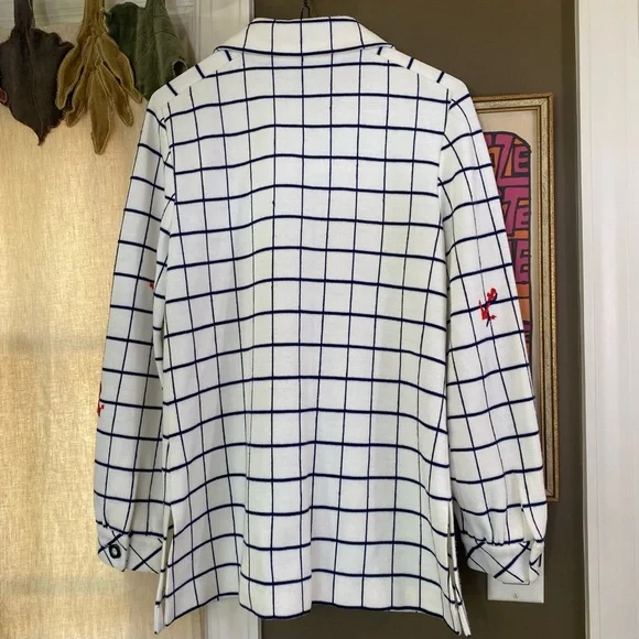 Vintage 60s Nautical Embroidered Sweater Jacket - Picture 9 of 11